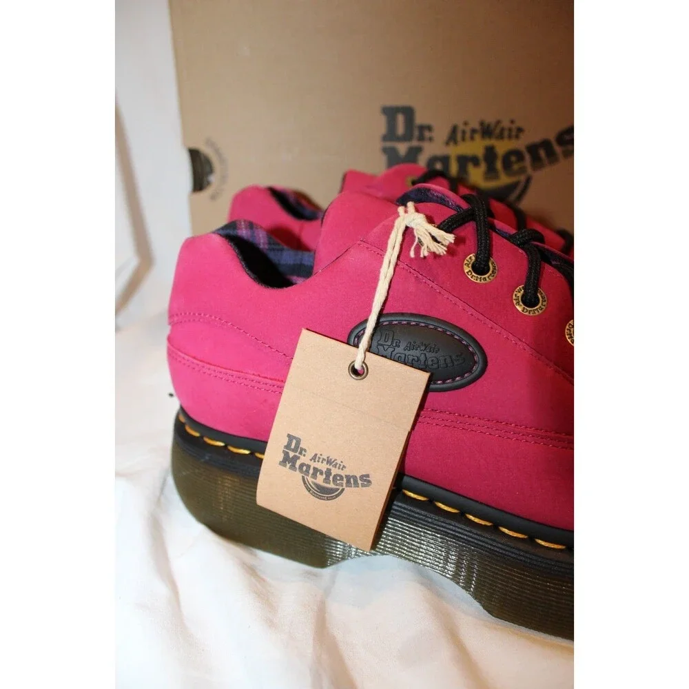 Dr Martens Women Buzz 5-Eye Suede Platform Loafer Shoes Fuschia Pink US 8 EU 39